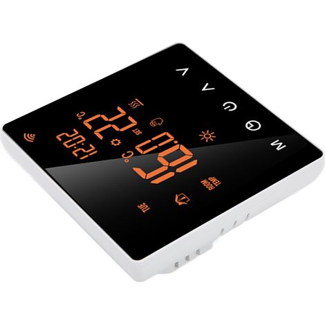 ME81H WLAN-Smart-Thermostat, orangefarbenes LCD-Display, weiße Tasten, elektrischer und wandmontierter Fußbodenheizungsregler, Heizkessel, Tuya-kompatibel, 230 V Wechselstrom, 16 A (1/5)