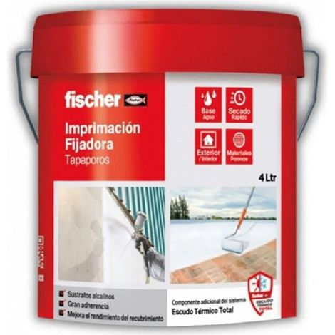 Imprimación fijadora blanca tapaporos, base agua, para interiores y exteriores, 4 l