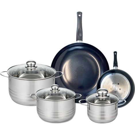 Ensemble de 2 Poêles de cuisson 20 et 32 cm et 3 faitouts 16, 20 et 24 cm Elo Prima Brillant (1/5)