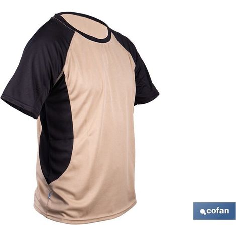 Atmungsaktives Pilote T-Shirt, beige-schwarz, 160 g/m², Größe XXL