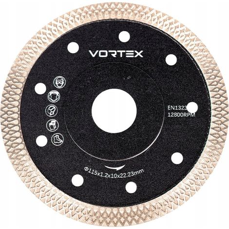 Disco diamantato per tagliare gres e ceramica smaltata 115 mm Vortex (1/3)