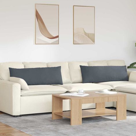 Sofakissen 2 Stück Dunkelgrau 120 x 40 cm Cordstoff (1/5)