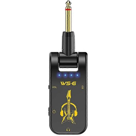 Mini-Gitarren-Kopfhörerverstärker mit wiederaufladbarem Lithium-Akku und drehbarem Audioanschluss – ideal zum Gitarrenüben (1/5)