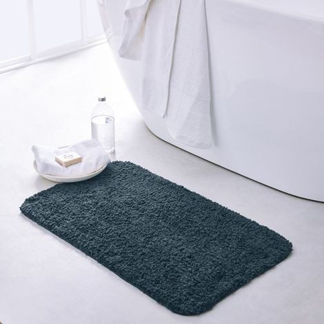 Tapis de Bain à bord arrondi "Essential" - Bleu paon - l 50 x L 80 cm - Livraison gratuite (1/3)