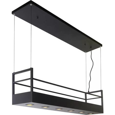 [GEBRAUCHT] B-Ware Lucide Pendelleuchte Miravelle Mit Stauraum Hängeleuchte Lampe 6 Fl. Schwarz (1/2)