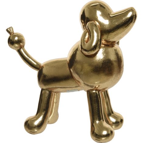 DECORAZIONE CANE 12X24X23CM CHAMPAGNE/ORO