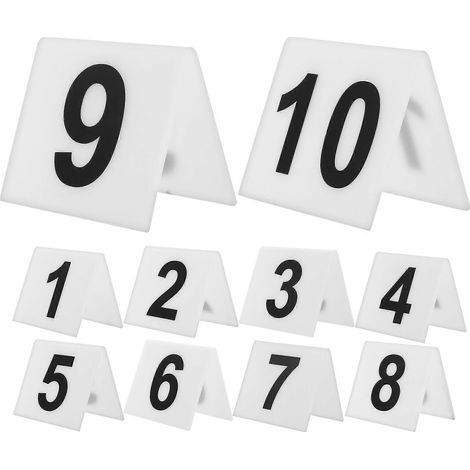 Set mit 10 wiederverwendbaren, nummerierten Acryl-Tischmarkern für Restauranttische (Proof-Nummern) – 6,30 x 5,50 x 4,20 cm – wie abgebildet (1/3)