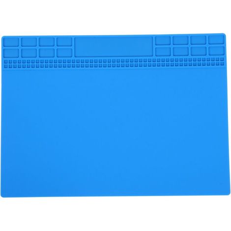 Tapis De Soudage Silicone Résistant À La Chaleur 350x250x4mm Pour Électronique Outils Bleu Foncé (1/4)
