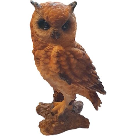 Figur Uhu klein Polyresin 16 x 11 x 7 cm braun Dekofigur