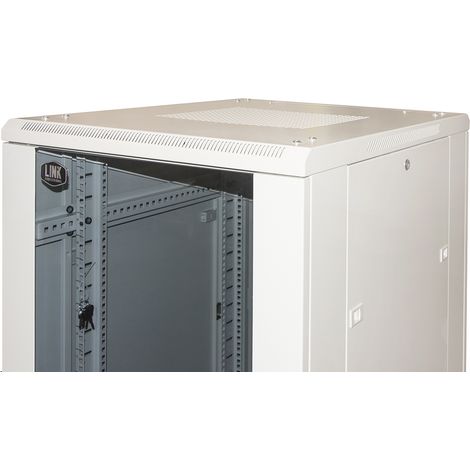 Link Armadio Rack 19” Per Reti 27u (a) 1388 (l) 600 (p) 800 Colore Grigio Porta Vetro