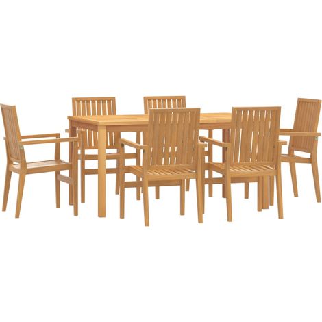 Maison Exclusive - Set da Pranzo da Giardino 7 pz in Legno Massello di Teak