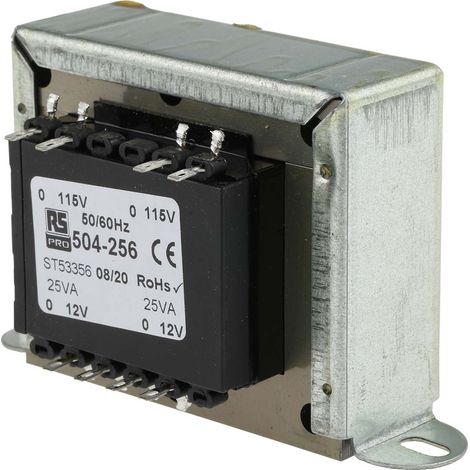 Transformateur à montage sur châssis, Vin 115V c.a., Vout 12V c.a., 2 sorties, 50VA ( Prix pour 1 )