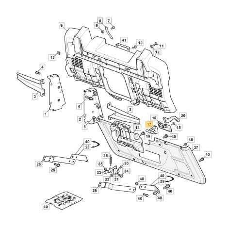 Leva fulcro supporto sacco trattorino tagliaerba ORIGINALE STIGA 325318276/0