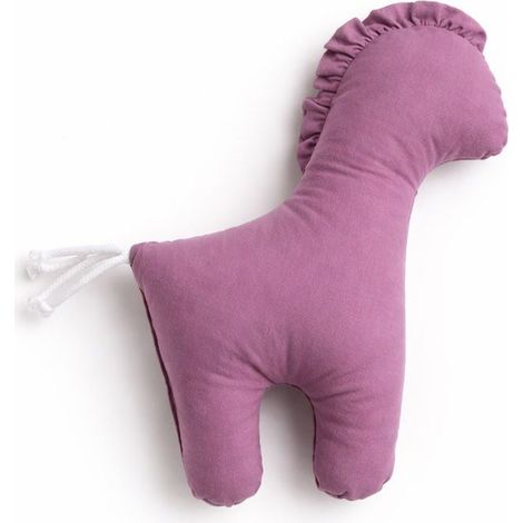 Cheval porte-bonheur, peluche douce en coton pour bébés - Rose rétro (1/5)