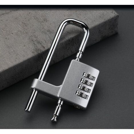 Cadenas à combinaison à 4 chiffres, Cadenas Anse Longue Serrure à combinaison avec Anse Réglable, Serrure d'armoire pour Ecole, Gymnase et Casier Sportif, Boîte à Outils, Clôtures (1/5)