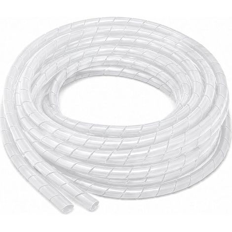 Rouleau de 5 m de gaine en spirale pour câbles Blanc naturel 12 mm - 5 m (1/4)