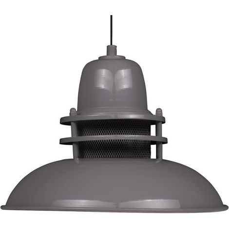 Fener Industrielle Pendelleuchte aus Grau Metall handbemalt – Vintage Kronleuchter E27 Ø34 cm für Wohnzimmer, Schlafzimmer oder Esszimmer (1/4)