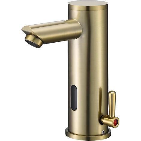 Automatic Touchless Bathroom Sink Faucet Motion Activated Non-Contact Brass Faucet with Adjustable Temperature Control Handle for Home Commercial (1/5)