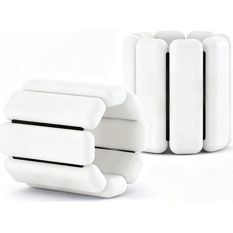 Lot de 2 poids réglables pour poignet et cheville, ensemble d'exercices de fitness pour hommes et femmes, 0,45kg / 0.9kg, yoga, Pilates, course, natation et musculation (Blanc) (1/5)