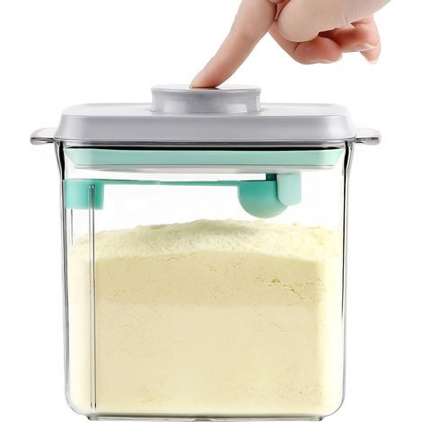 Distributeur de Lait en Poudre de 1700 ml, Portable Scellé et étanche, Boîte de Stockage avec Cuillère, pour Lait en Poudre, Céréales et Collation (1/5)