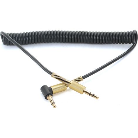 1.5m AUX audio recording cable with bendable head and spring design 3.5mm male-to-male retractable car connector cable. (1/5)