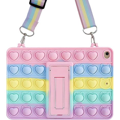 Coque Silicone iPad 10.2 Pouces - Compatible iPad 7e 8e et 9e Génération - Fonction Support Intégrée - Coque Sensorielle À Bulles - 1 Pièce (1/5)