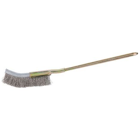 Brosse de jardin en acier doux à tête courbée/droite pour bonsaï (tête courbée) (1/5)