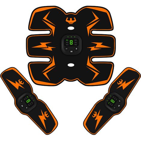 EMS-Bauchmuskelstimulator, Arm- und Bauchmuskeltrainingsgerät, Orange - AquaForge