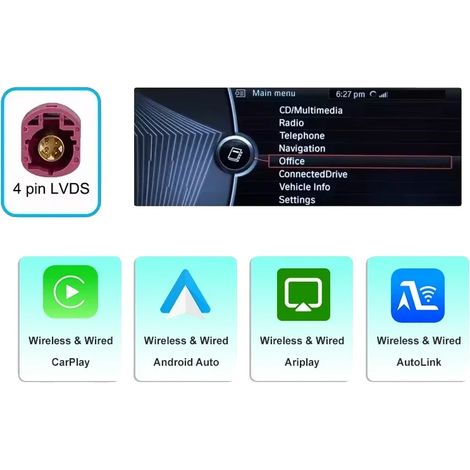 Módulo decodificador CarPlay/Android Auto, conectividad Bluetooth, fácil instalación, sistema CIC CarPlay. (1/2)