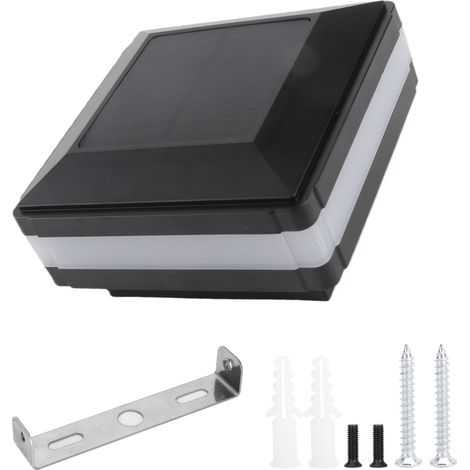 LED-Pfostenleuchte, Solarbetrieben, Zweifarbig, Induktions-Zaunkappenleuchte, IP65 wasserdicht, Schwarz (Warmweiß/Blau) (1/5)