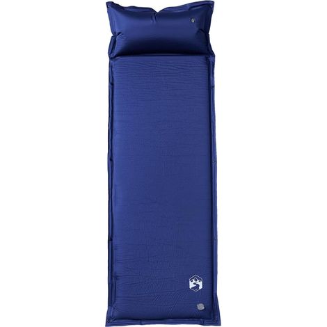 Matelas de camping autogonflant oreiller 1 personne bleu marine