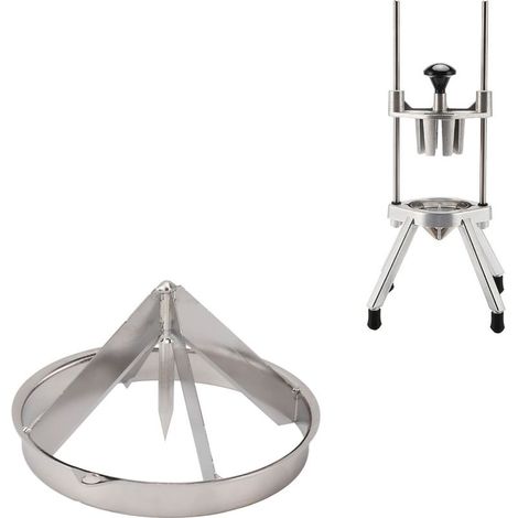Découpeur de Fruits Ergonomique Détachable en Acier Inoxydable, 4 Sections pour Pommes Poires Oranges (1/5)