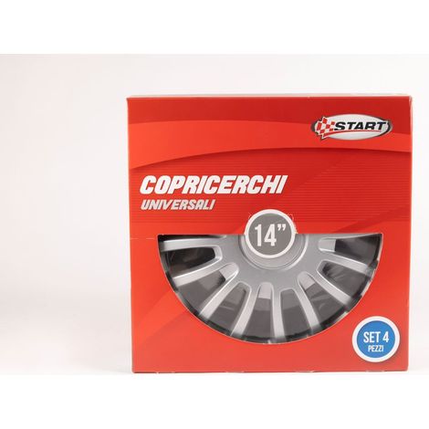 Set copricerchi auto grigi monza 14'' 4 pezzi in ABS