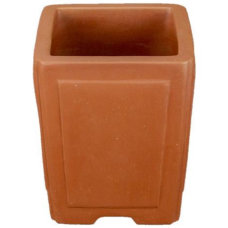 Vaso per bonsai quadrato (stile a cascata) in gres 12x12x17 cm - 2866 (1/3)