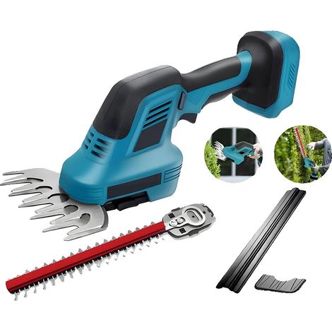 Taille-haie sans fil, puissance de 21V, vitesse de 1500 RPM, lame de coupe d'herbe de 1,18 pouce, lame de taille-haie de 12,2 pouces, design léger (1/5)