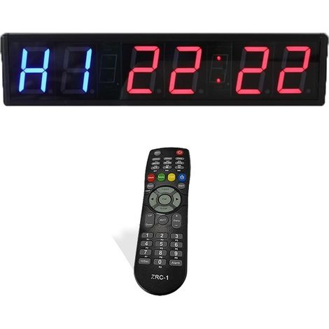 Grande horloge LED numérique surdimensionnée 3 pouces en alliage d'aluminium Sports Interval Timer Gym Boxe Compétition Formation Timing Groupe Compte à rebours Chronomètre Étagère ou support mural ( (1/5)