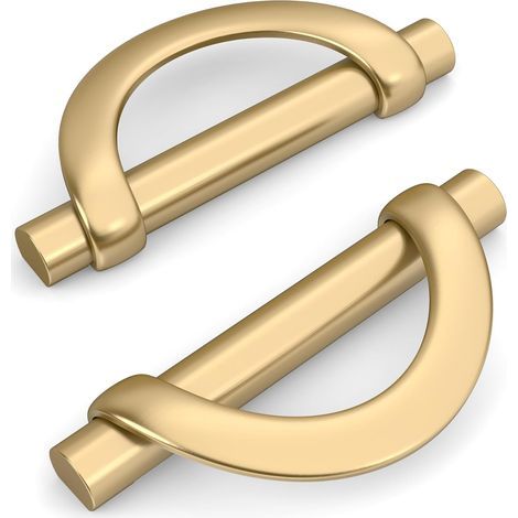 Tirador dorado para muebles de cocina, 2 piezas, con tornillos, de aleación de zinc, ideal para escritorios y cajones, distancia entre agujeros: 96 mm (1/5)