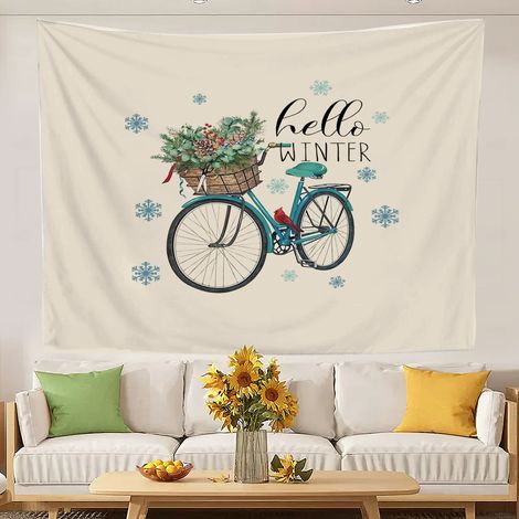 Tapisserie murale colorée style universitaire, nappes pour chambre et salon 150x130cm (1/5)