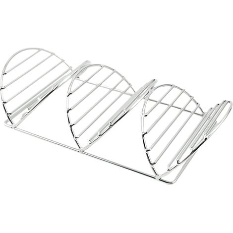 Grill Rack - Stainless Steel 3-Tier Vertical Rib Rack for Smokers and Barbecues - For Mexico Pie Cooking - 22 x 15 x 11 cm - 1 Piece (1/5)
