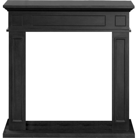 Cornice per camino rivestimento in legno L89,5xH90,5xP28 Jefferson Nero (1/5)