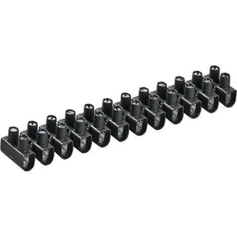 Regleta de conexión 10mm2 12 elementos negra