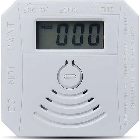 Détecteur de gaz Détecteur de fumée de monoxyde de carbone combiné Détecteur de fumée CO à piles avec écran d'affichage LED Flash Alarme sonore Motif d'avertissement sonore blanche