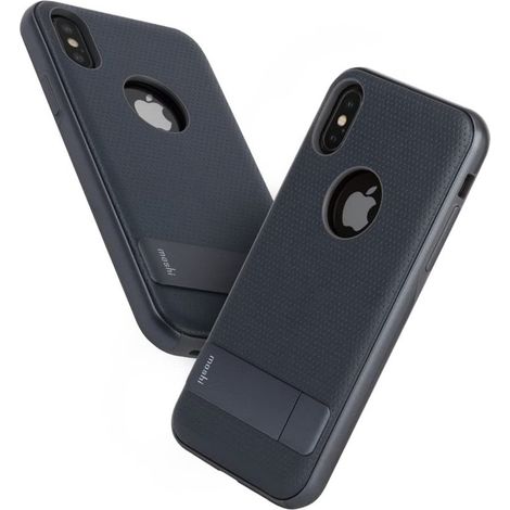 Kameleon pour iPhone XS/X - Étui béquille - Bleu nuit (1/5)