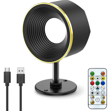 LED-Wandleuchte, wiederaufladbare Typ-C-Wandleuchte, 16 Farben, 360° verstellbarer Sockel, Fernbedienung, stufenloses Dimmen, kabellose abnehmbare Wandleuchte für Nachttisch, Schlafzimmer, Wandmalerei