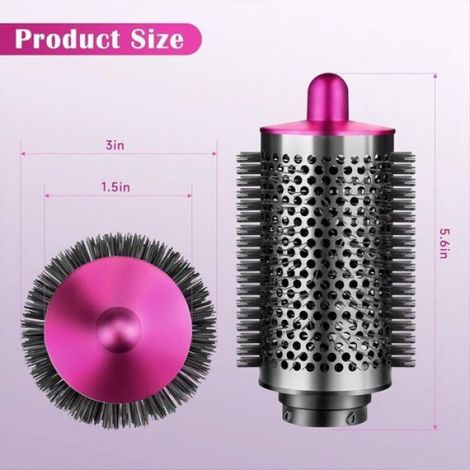 Grande Brosse Volumisante Ronde pour Accessoires pour Dyson Airwrap Gonfle et Volumise pour Coiffer le Gris Argenté (1/5)