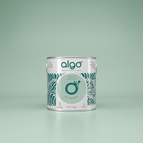 Peinture écologique Algo - Vert reposant - 2L / Mat (1/4)