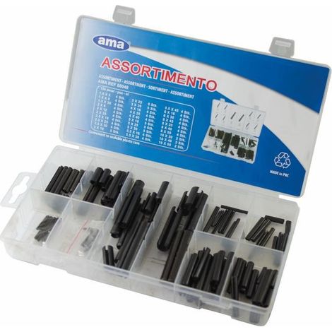 Lem Select – Lot de 120 goupilles élastiques – Assortiment Ø1.5 à Ø10mm – Pour fixation bois dur et teck – Présentoir pratique