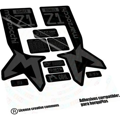 Pegatinas de vinilo de alta calidad, compatibles con MARZOCCHI BOMBER Z1 2024, color gris 073. (1/2)