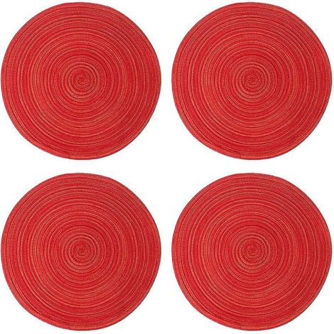 Lot de 4 sets de table ronds en coton transparent texturé, pour bols à thé et café, sous-verres de cuisine (1/5)