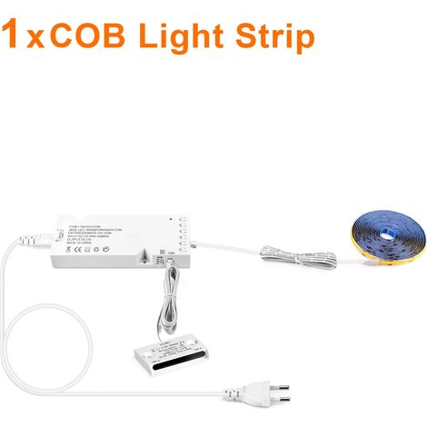 (1 bande, lumière naturelle, 1 m) Interrupteur à capteur d'ouverture de porte intelligent conforme aux normes européennes, bande lumineuse LED COB intégrée, adaptée aux vitrines. (1/5)